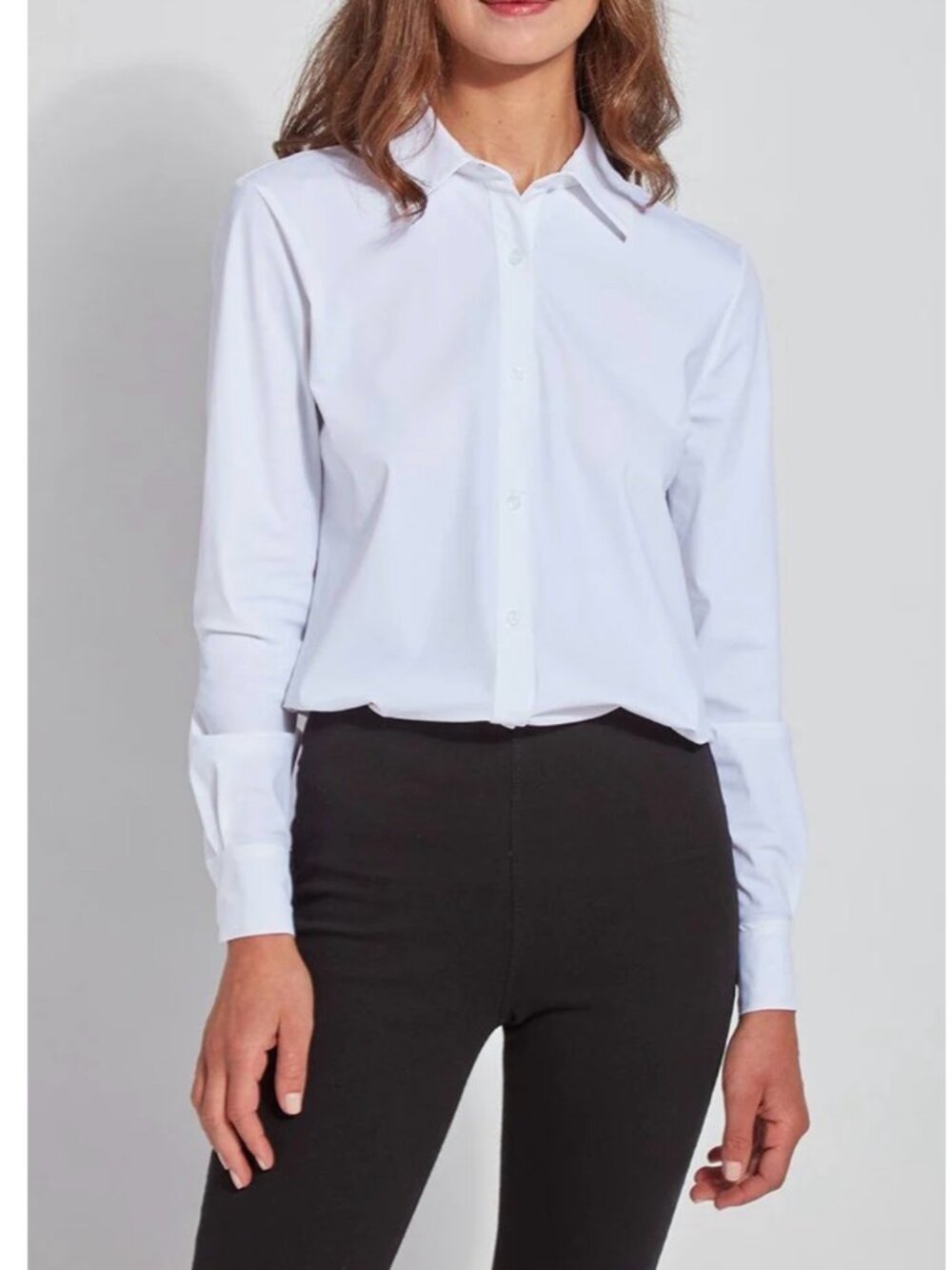 Lysse Connie Slim White Button Down Shirt Wrinkle Resistant NWT Size S